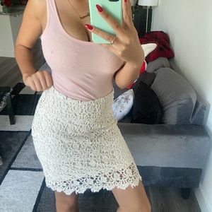 Lace high waist pencil skirt